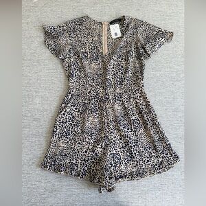 Honey Punch Leopard Print Romper